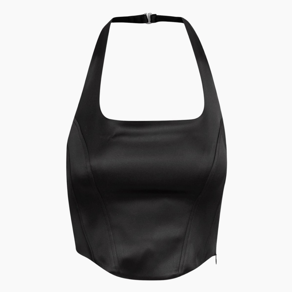 Aritzia Wilfred Satin Halter Bustier Top